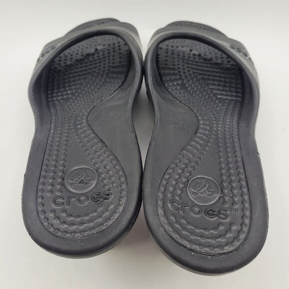 Crocs Sassari Women's Size 9 Wedge Slide Sandals Black - Picture 8 of 11